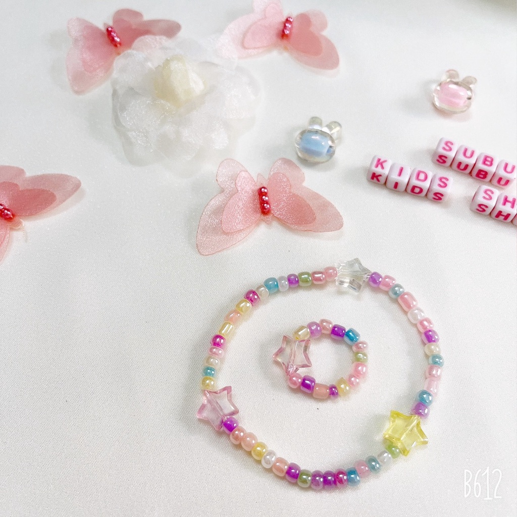 Vòng tay, lắc tay hạt cườm hanmade pastel vintage phong cách Hàn Quốc siêu dễ thương