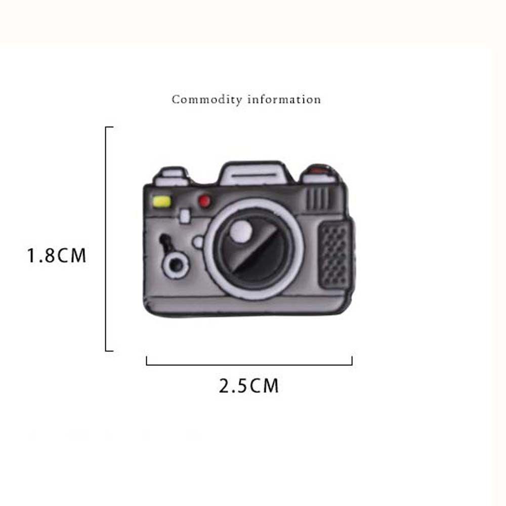 Trâm Cài Áo Hình Máy Ảnh Kỹ Thuật Số VANES1 Tráng Men Họa Tiết Cầu Vồng Hoạ