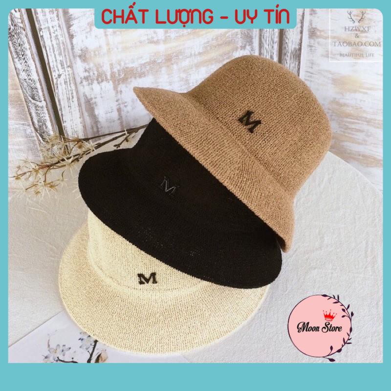 Mũ cói, nón cói mềm chữ M phong cách Hàn Quốc