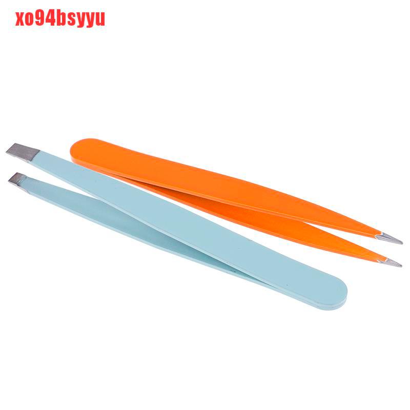 Nhíp nhổ lông mày đầu phẳng/ nghiêng bằng thép không gỉ