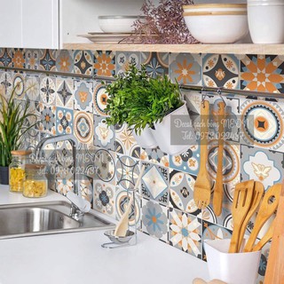 Decal gạch bông set 30 ô 20x20cm -E6