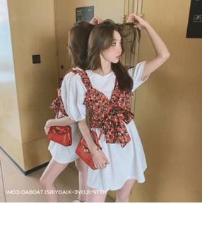 SET ĐẦM THUN KÈM TAG HOA CỘT NƠ