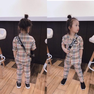 Bộ BUr caro cho bé gái