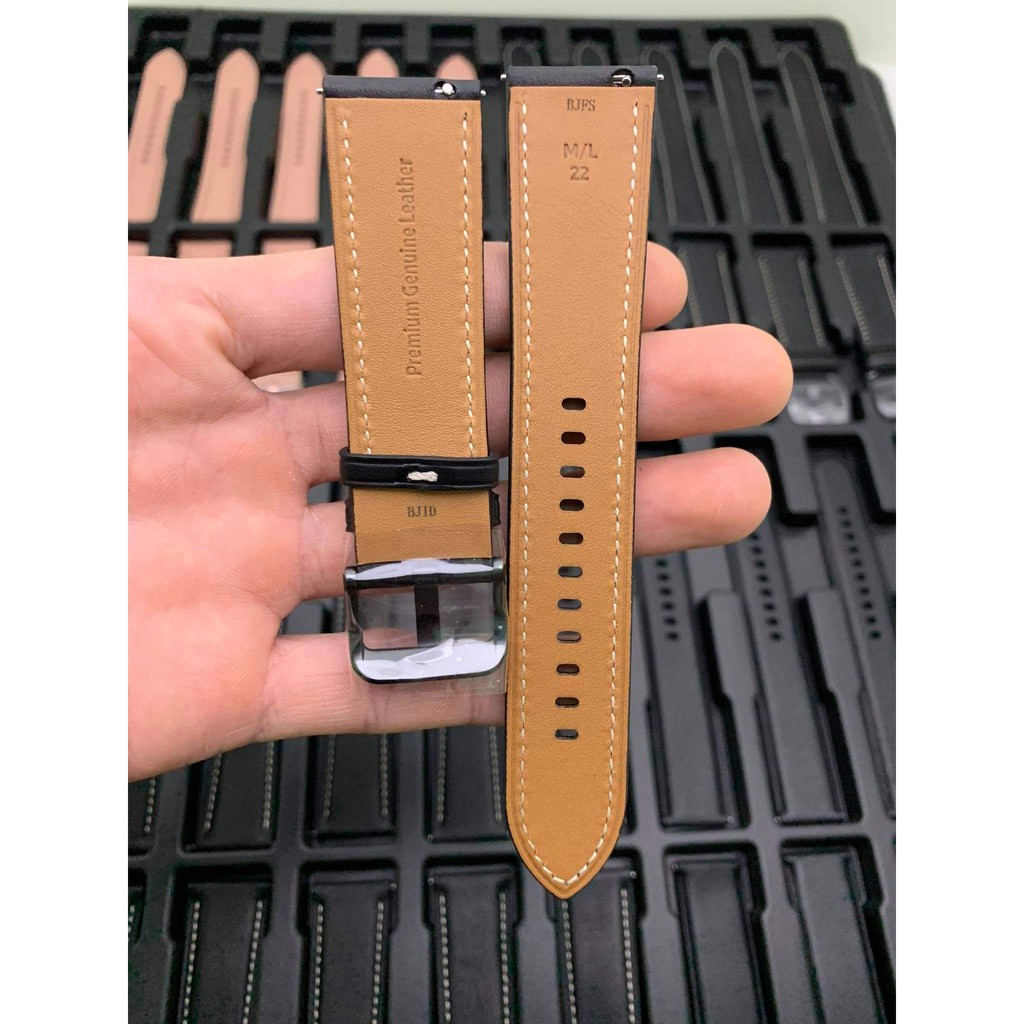 Dây da đồng hồ samsung Watch 3 45mm/Size 22mm dây chính hãng