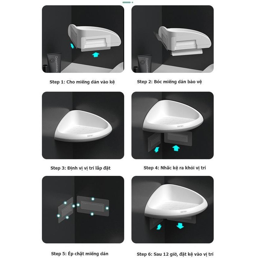 Kệ Góc Dán Tường Nhà Tắm Nhà Bếp Đa Năng OENEN- Tặng Kèm Miếng Dán