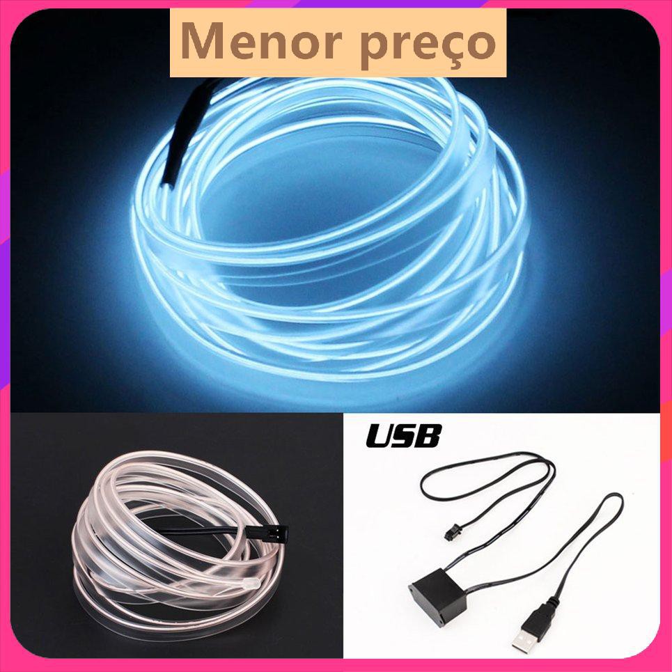 ஐ♗☑LED EL Light Neon Rope Car Party Dance Dải ánh sáng rực rỡ + Ổ USB 3V / 12V