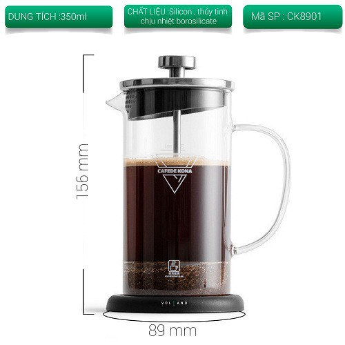 Bình pha French Press thuỷ tinh 330ML