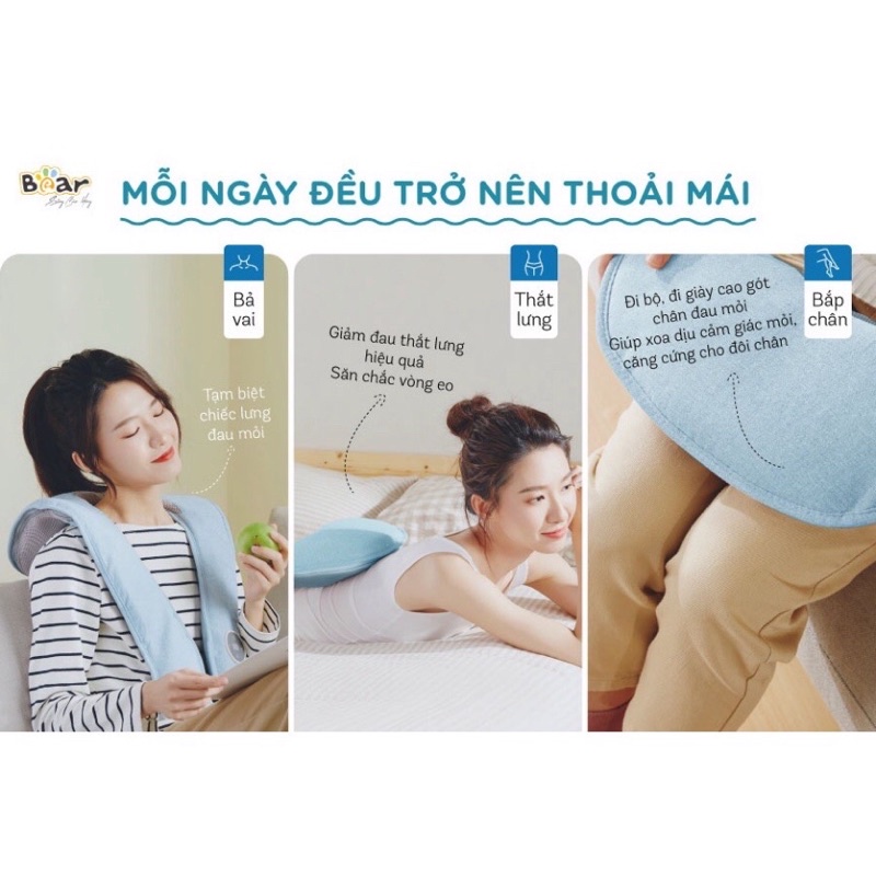 Máy Massage Lưng, Cổ, Vai, Gáy Bear MA-B01V1, Đai Massage Toàn Thân Cao Cấp  - Hàng Chính Hãng Bảo Hành 18 Tháng