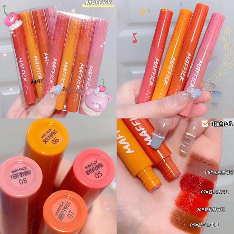 Set 4 son môi MAFFICK dưỡng ẩm chống thấm nước và lâu trôi cao cấp
