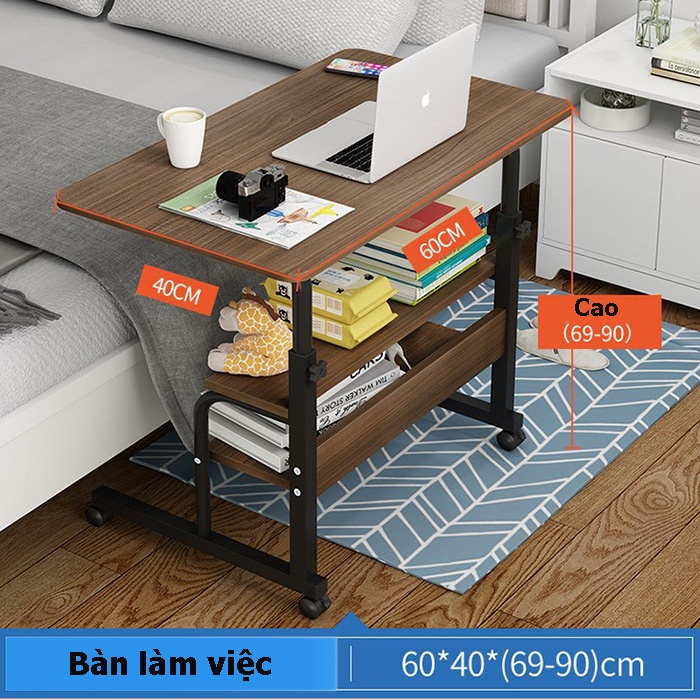 Bàn làm việc đa năng FUNA BDN05 phiên bản nâng cấp kệ 2 tầng thiết kế thời trang,nâng hạ chiều cao,chân bánh di chuyển