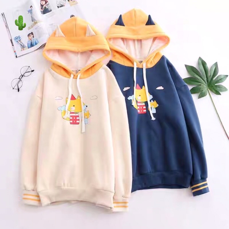 🌵Áo hoodie mẹ con nhà cáo ( áo khoác nỉ bông)