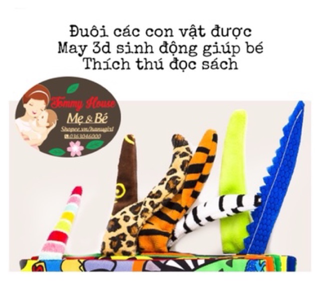 Sách vải đuôi 3D 12 chủ đề Tochang cho bé khám phá thế giới