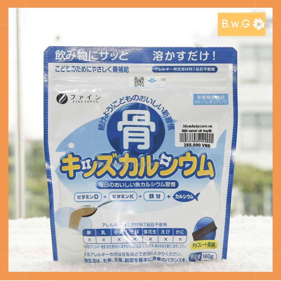 Bột canxi cá tuyết tăng trưởng chiều cao Fine Japan 140g