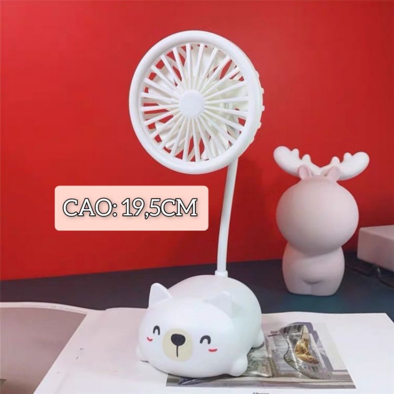 QUẠT TÍCH ĐIỆN MINI CUTE NHỎ GỌN ĐỂ BÀN,QUẠT HÌNH THÚ CẦM TAY XOAY 360° LOẠI TỐT