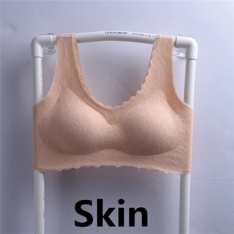 Áo ngực thể thao phối ren mềm mại không đường may size M-XXL cho nữ