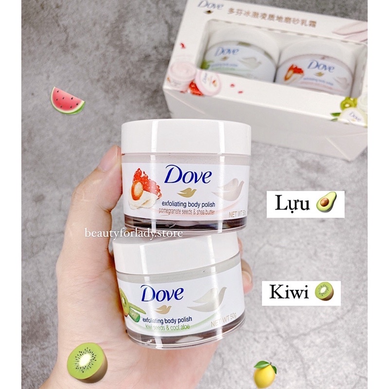 Set Tẩy Da Chết Body Dove Exfoliating Body Polish Bản Trung