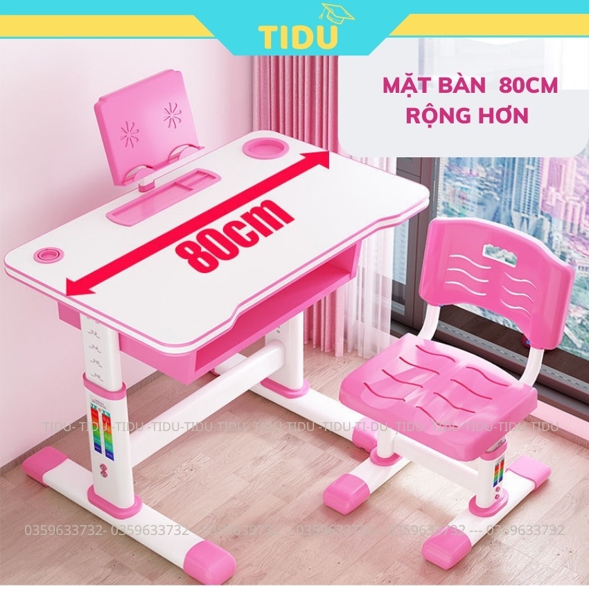 bộ bàn ghế học sinh chống gù chống cận thông minh cho tre em Tidu Z04 kích thước lớn 50x80