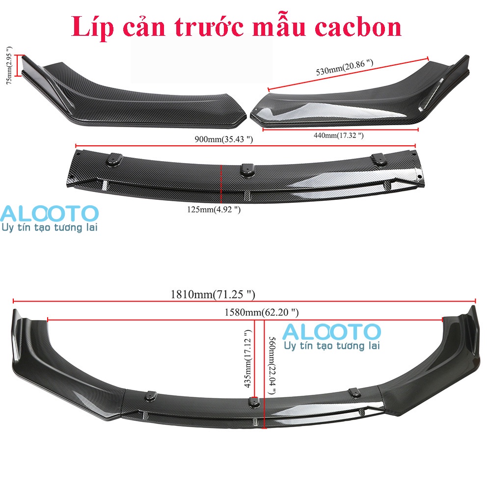 Lip trước, cản trước thể thao Mazda 3 Mẫu M01. Body kitt- ốp bảo vệ-ốp chống va đập cho xe
