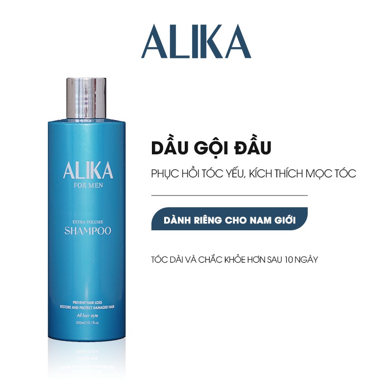 Dầu gội ngăn ngừa rụng tóc ALIKA For Men 300ml, kích thích tóc mọc nhanh chắc khỏe dành riêng cho nam prevent haishampoo