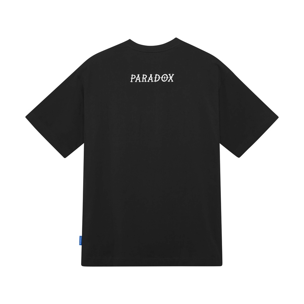 Áo thun form rộng Paradox tay lỡ - Unisex - In hình - SPRIGHTLY EMBROIDERY - Màu đen