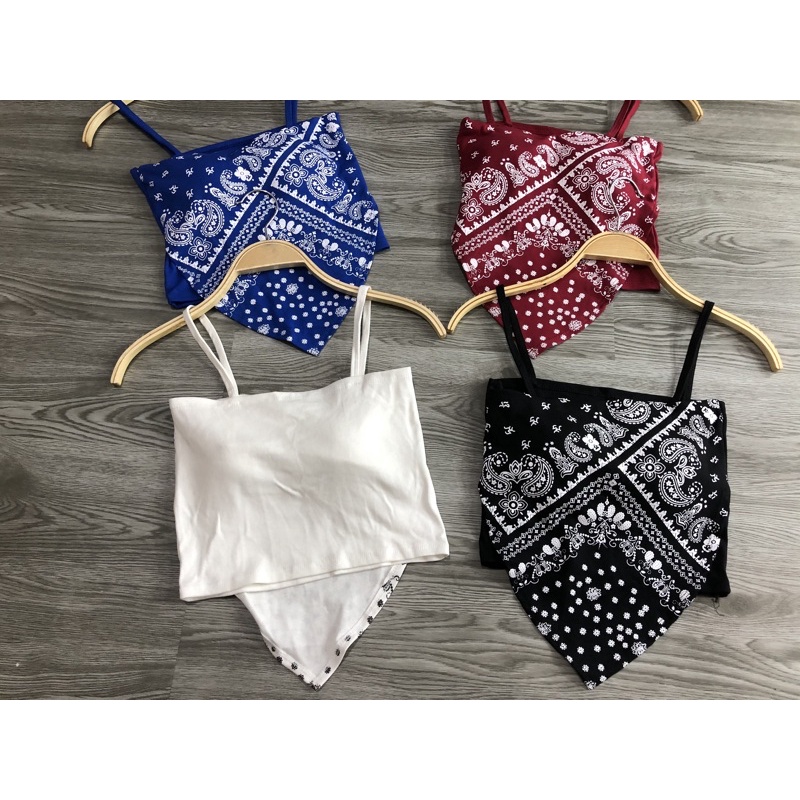Áo 2 dây croptop yếm kèm mút ngực