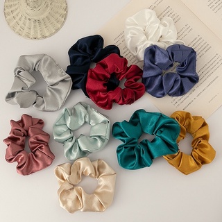 SCRUNCHIES Dây Cột Tóc Vải Lụa Mịn Phi Bóng Siêu Dày