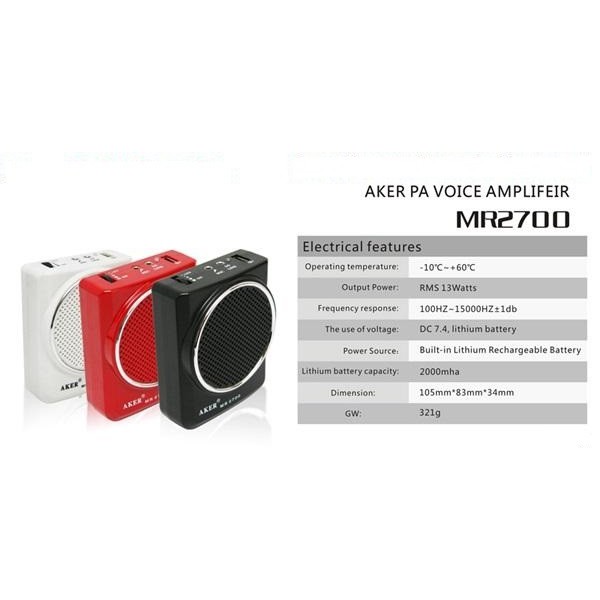 Máy Trợ Giảng Aker MR 2700 hàng chính hãng BH 6 tháng SẴN HÀNG