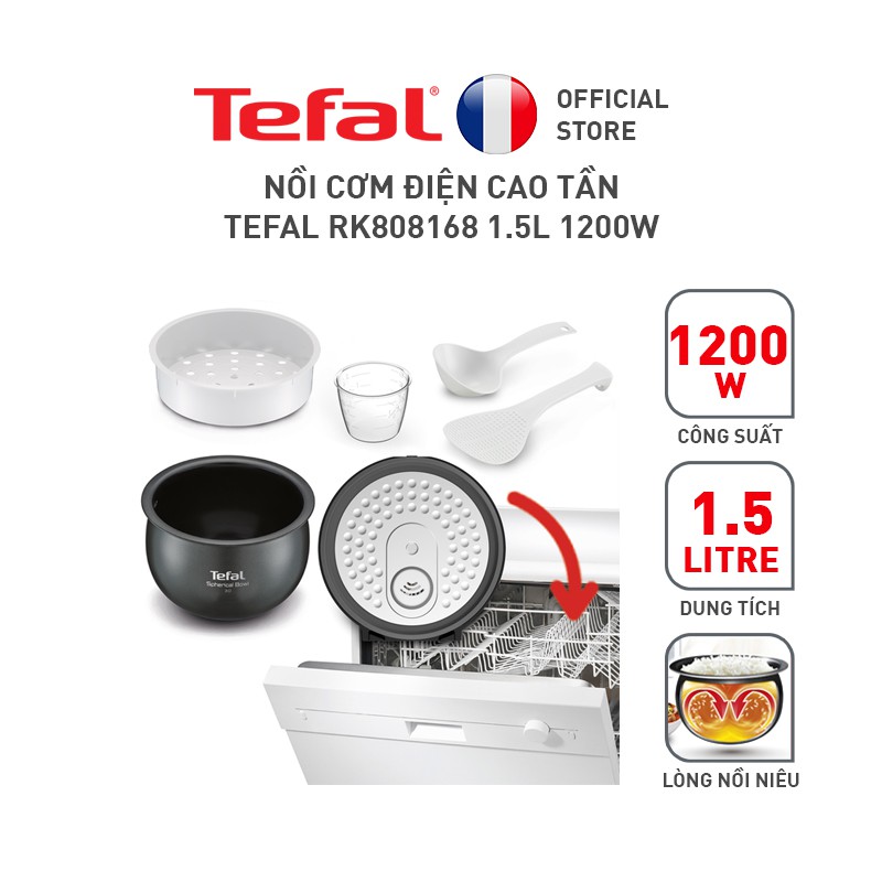 [Mã ELTEFALWL5 giảm 10% đơn 500K] Nồi cơm điện tử Tefal RK808168 - 1.5L, 1200W