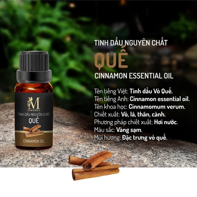 Tinh dầu thiên nhiên xông phòng, đuổi muỗi Mocotics: combo 3 loại tinh dầu cam ngọt + bạc hà + vỏ quế dung tích 10ml