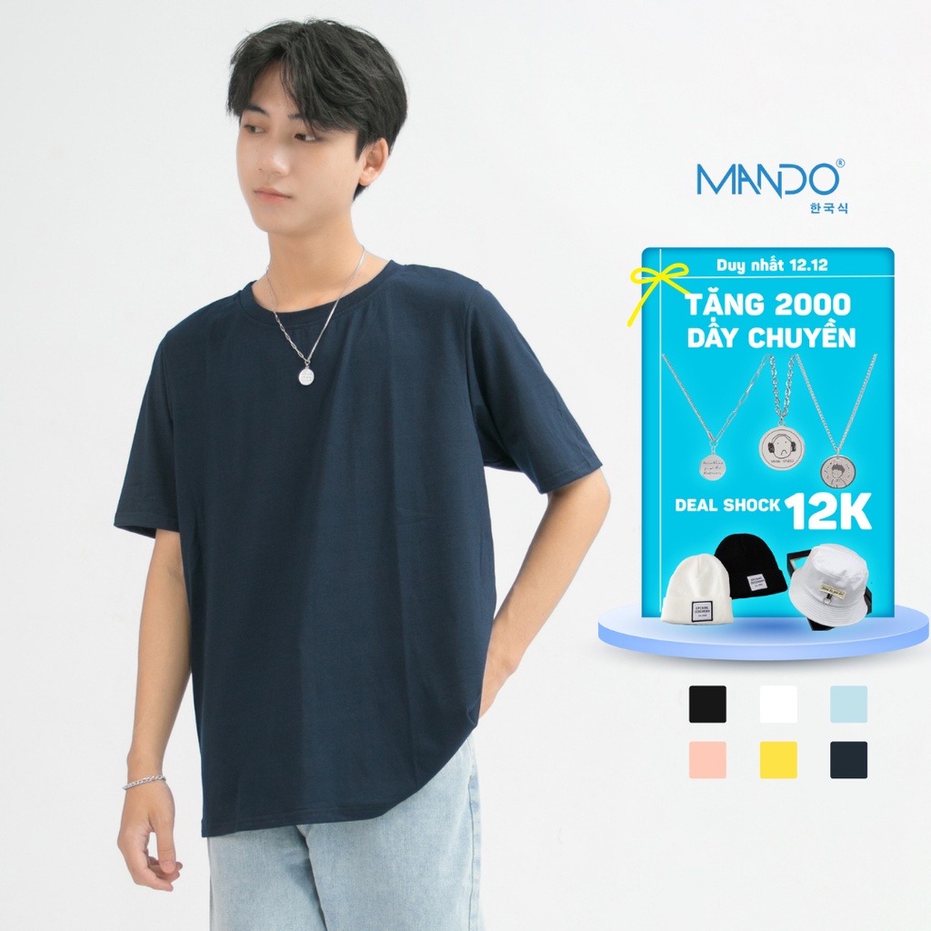 Áo Phông Áo Thun Nam MANDO Trơn Cotton Kiểu Dáng Basic Phong Cách Thời Trang Hàn Quốc APT01 - HÀNG MỚI VỀ