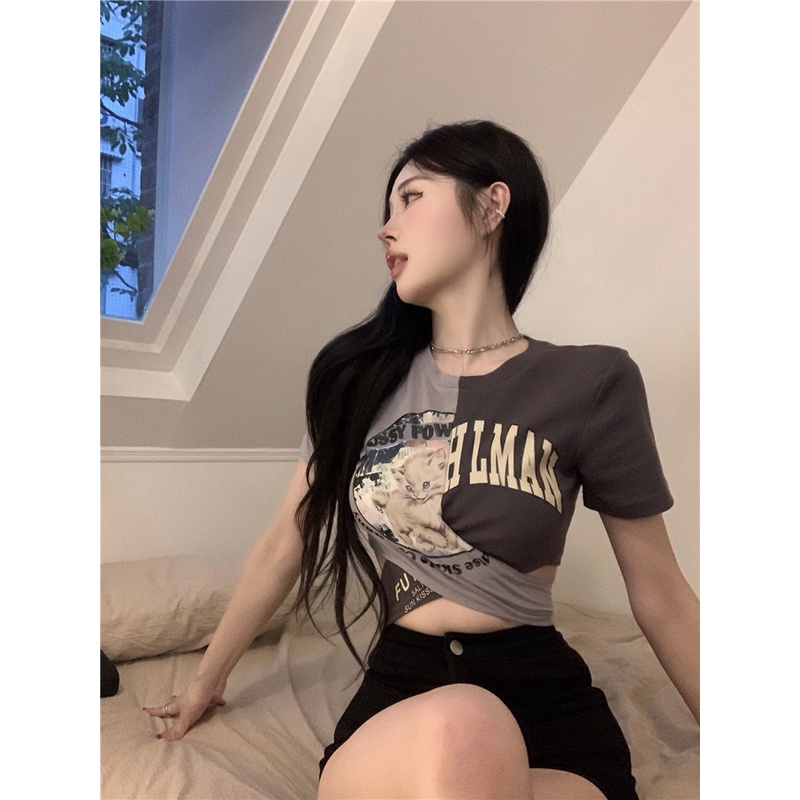 Áo Thun Nữ Cột Dây Thời Trang Hàn Quốc