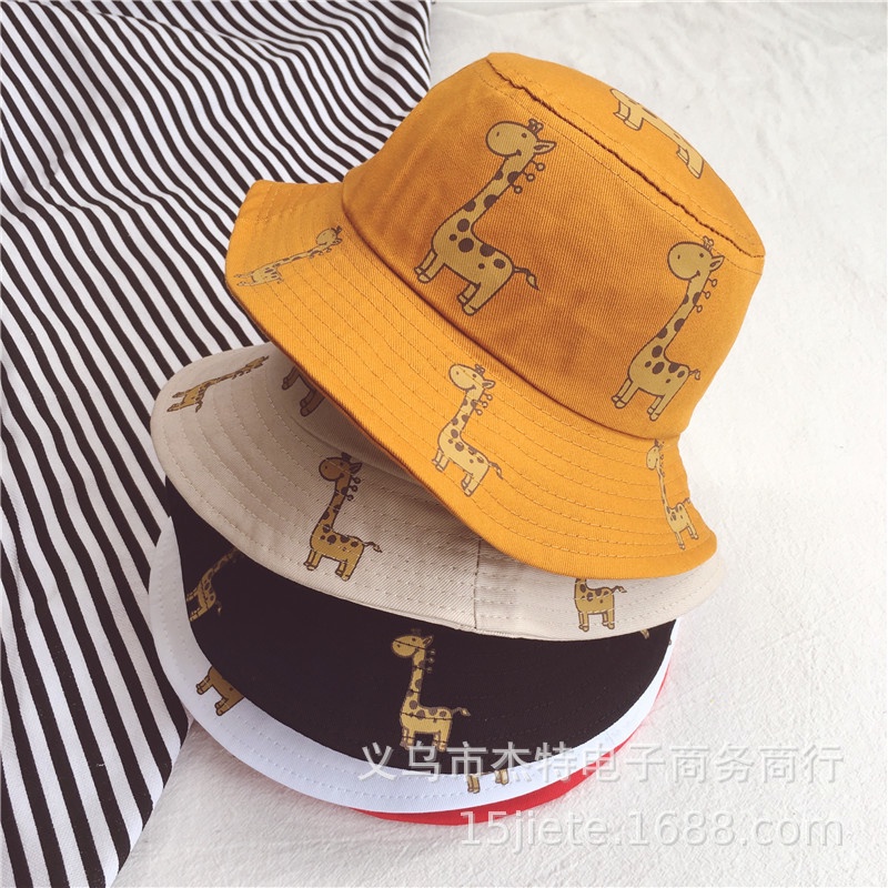 Mũ vành,Nón Bucket họa tiết con hươu đáng yêu cho bé trai bé gái 2-6tuổi