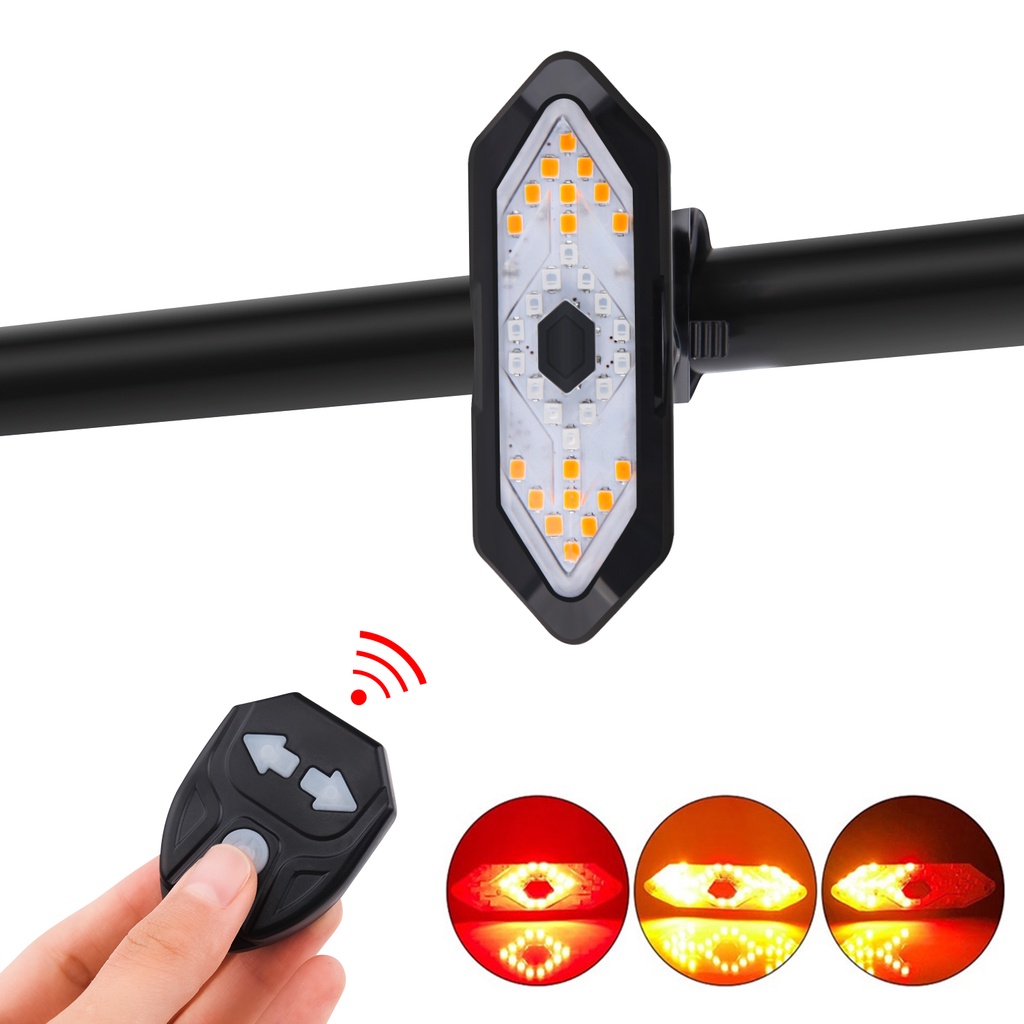 Đèn xi nhan gắn đuôi xe đạp kèm còi cảnh báo