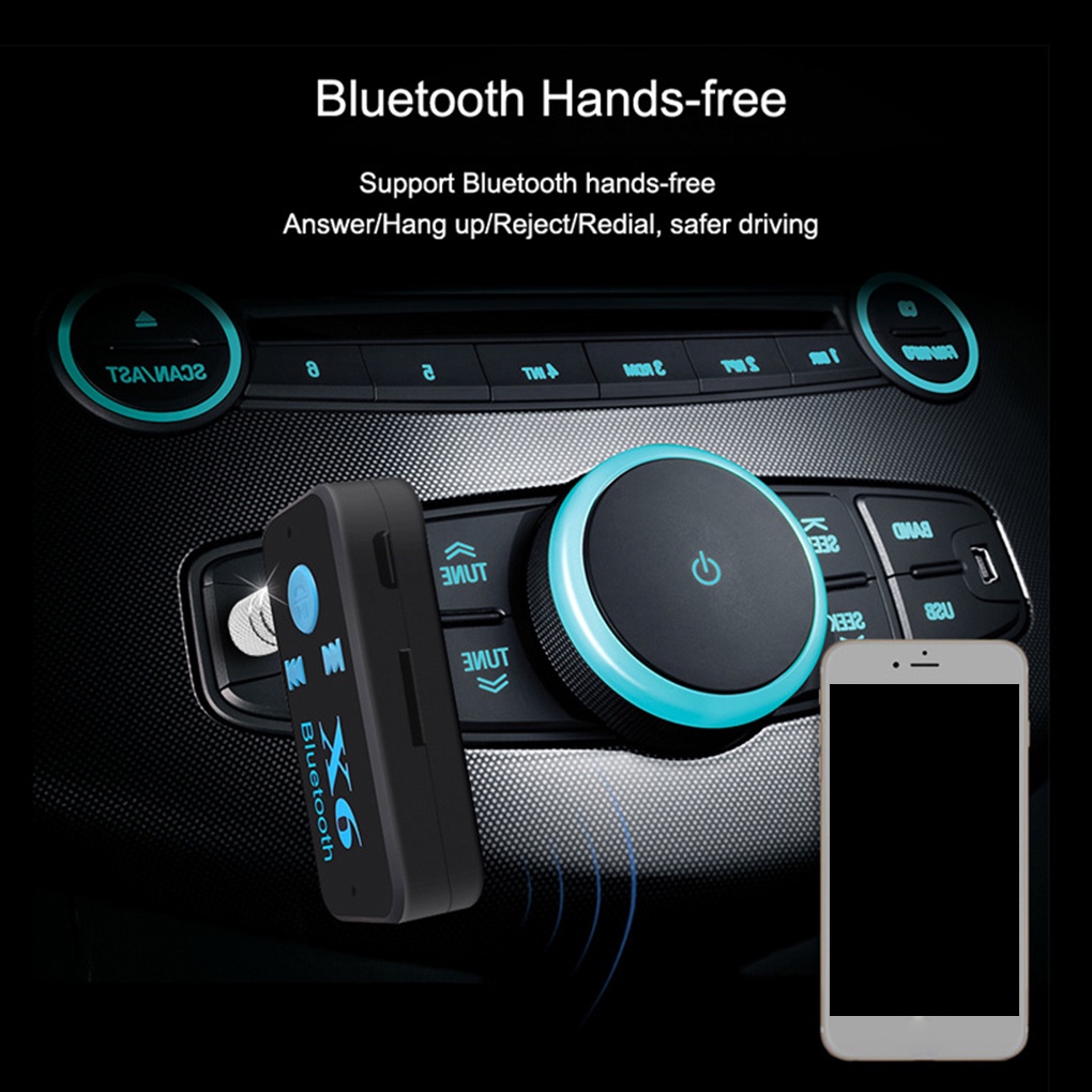 Bộ chuyển đổi nhạc tự động trên ô tô X6 Bluetooth hỗ trợ thẻ TF A2DP âm thanh nổi