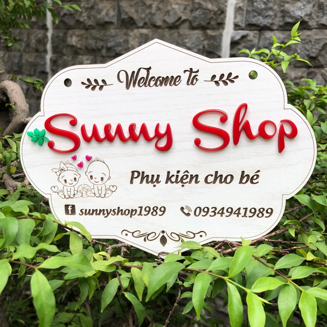 [Tặng Dây] Bảng gỗ tên shop - Bảng gỗ chụp ảnh, livestream