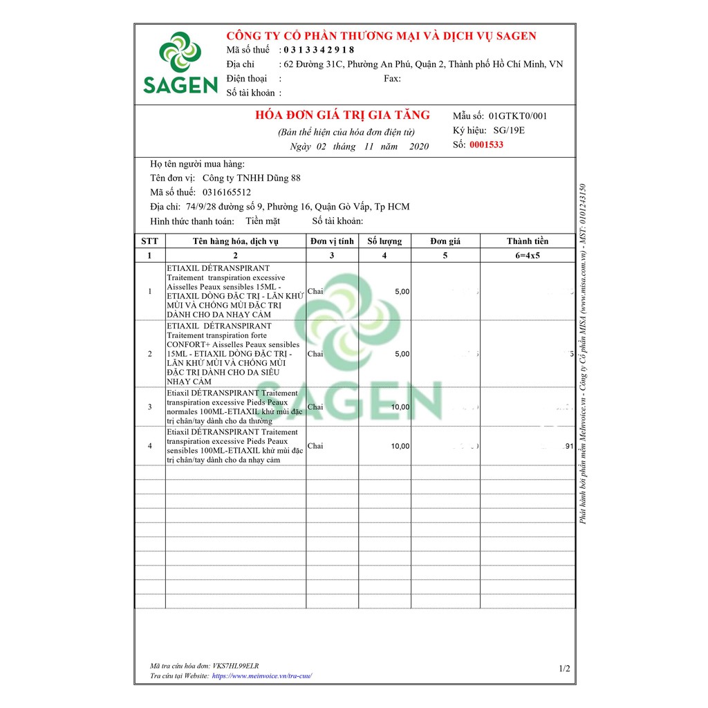 Lăn khử mùi Etiaxil giảm mùi hôi nách chính hãng Pháp 15ml chính hãng NCC Tido88