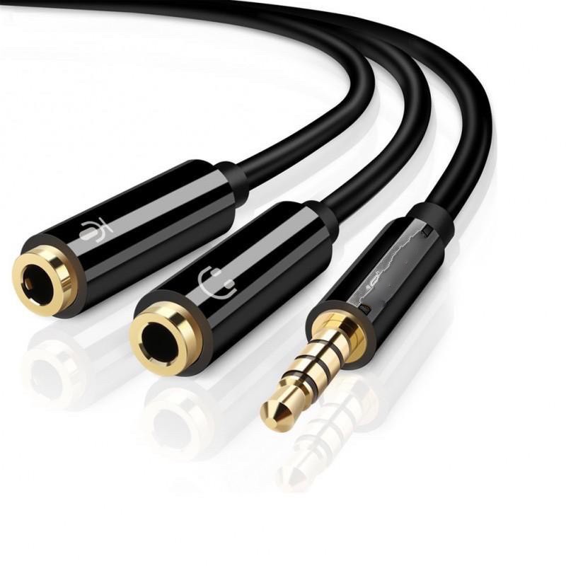 [Mã ELHACE giảm 4% đơn 300K] Dây Jack Chuyển Đổi Tai Nghe 3.5mm Sang 2 Cổng 3.5mm Cho Âm Thanh Audio Và Mic J01