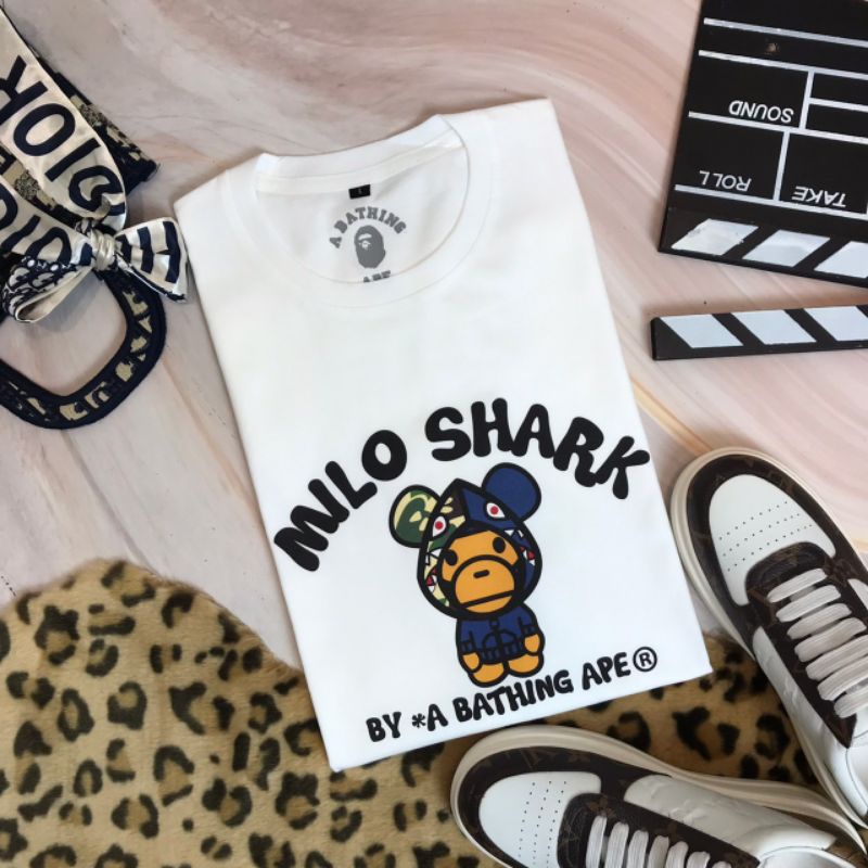 Milo SHARK Áo Sơ Mi Tùy Chỉnh Thương Hiệu / Áo Sơ Mi Cá Mập / Áo Sơ Mi BAPE Cao Cấp