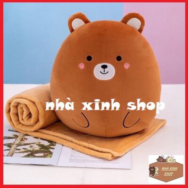 Chăn Gối Văn Phòng Thú Tròn Heo, Gà, Gấu,Thỏ