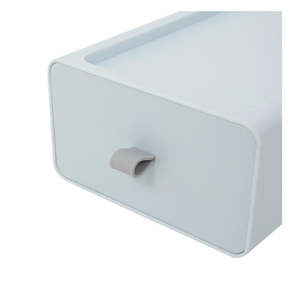 HomeBase ACCO Hộp nhựa dạng ngăn kéo có thể xếp chồng lên nhau thành tủ Size S C8xR13.3xS21cm màu xám