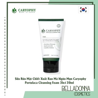 Sữa Rửa Mặt Rau Má Ngừa Mụn Caryophy Portulaca Cleansing Foam 3In1 30ml