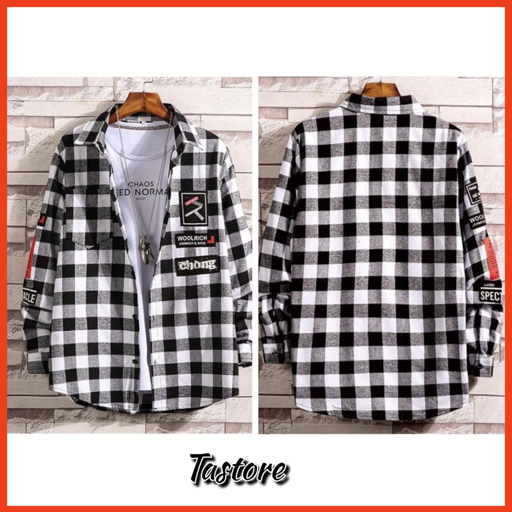 Áo sơ mi tay dài nam nữ form rộng sơ mi cổ vest unisex, chất vải lụa mịn chống nhăn