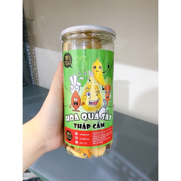 Trái cây sấy nguyên miếng thập cẩm  260g ăn vặt Min's food đảm bảo chất lượng