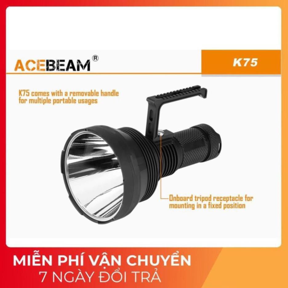 [SIÊU XA] [HÀNG ĐẦU TG] Đèn pin ACEBEAM K75 - Độ sáng 6500lm chiếu xa 2500m sử dụng 4 pin 18650 (không kèm theo)