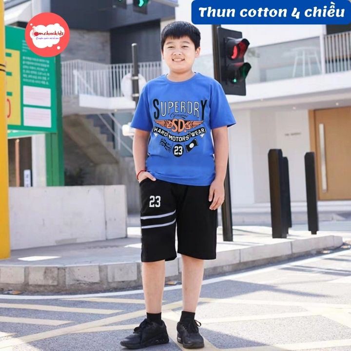 Quần áo trẻ em béo phì bé trai từ 22-58kg - chất thun cotton 4 chiều - Tomchuakids.