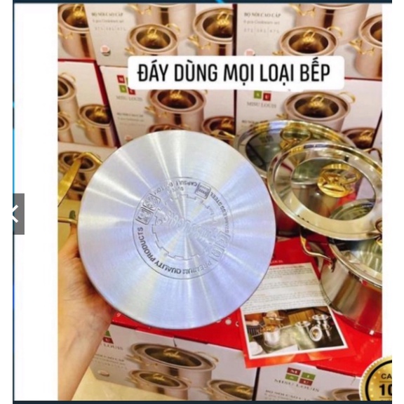 Bộ Nồi Inox 304 Cao Cấp MISU LOUIS, Đáy 3 Lớp Nguyên Khối - Sử Dụng Được Mọi Loại Bếp - 2234445