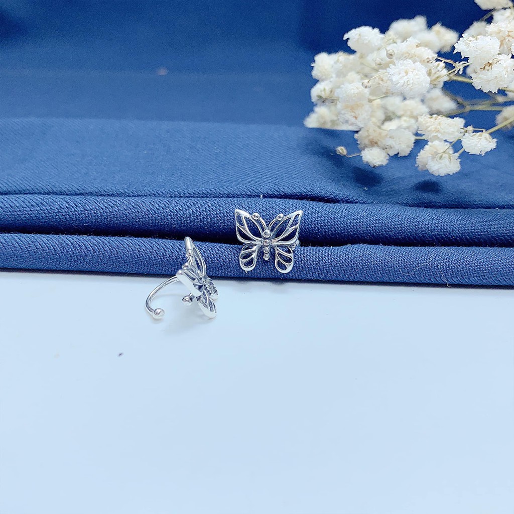 Khuyên tai hồ điệp bằng bạc - Bông tai cánh bướm chất liệu bạc 925 sáng đẹp, bền bỉ, chắc chắn