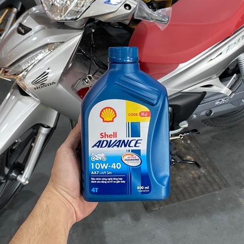 Combo Nhớt Shell Advance Ax7 10W40 xe số 0.8L 1L , Lọc nhớt, Phễu