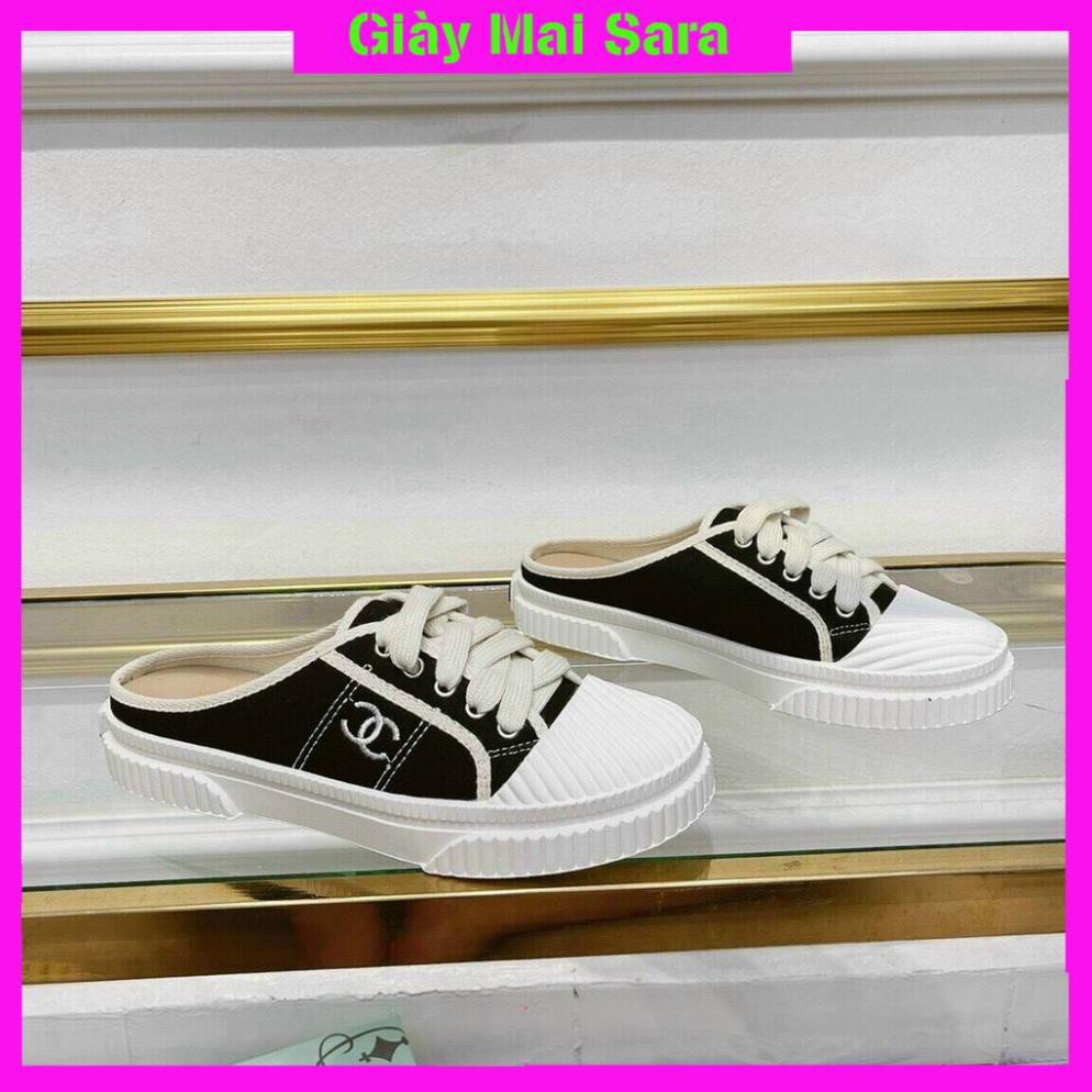 Giày thể thao Sneaker, giày sục CHANEL đen trắng SIÊU HOT SIÊU CUTE full size 35->39. | BigBuy360 - bigbuy360.vn