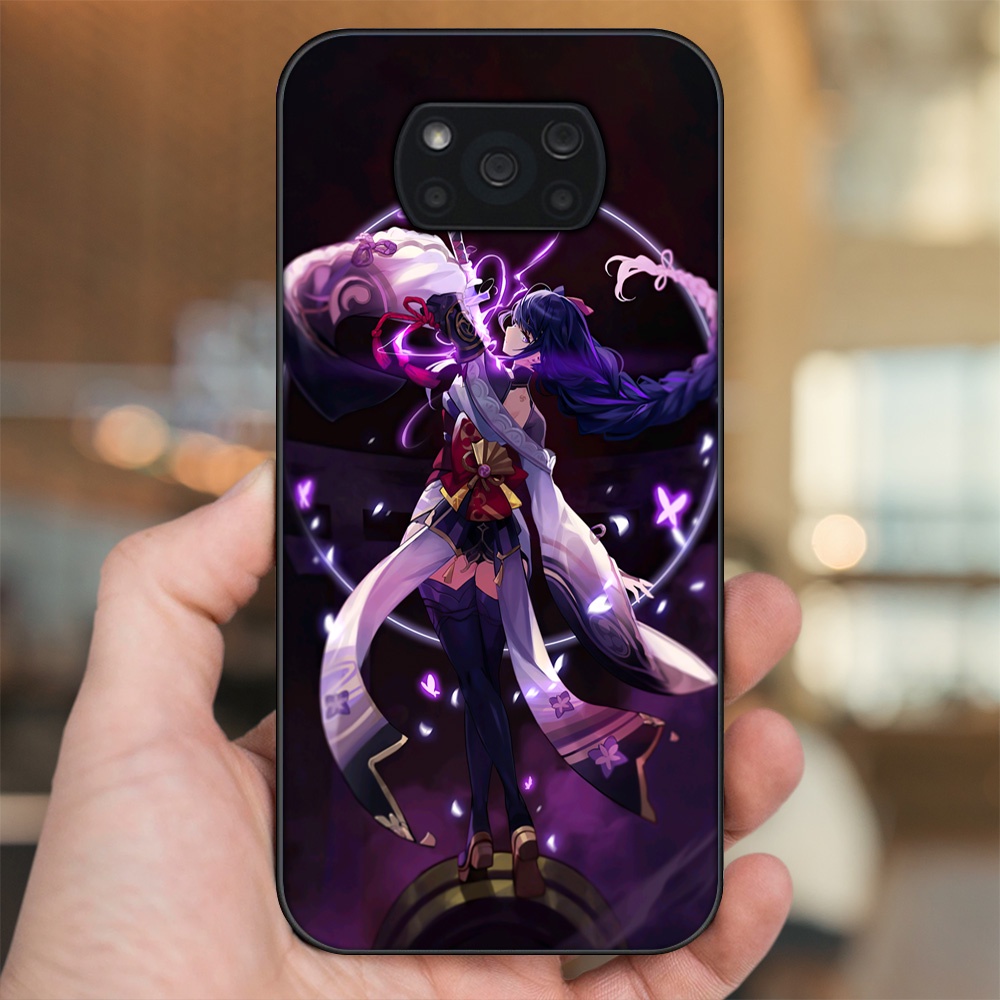 Ốp lưng Xiaomi Poco X3, Poco X3 Pro, Poco X3 NFC viền đen in hình Raiden Shogun Genshin Impact